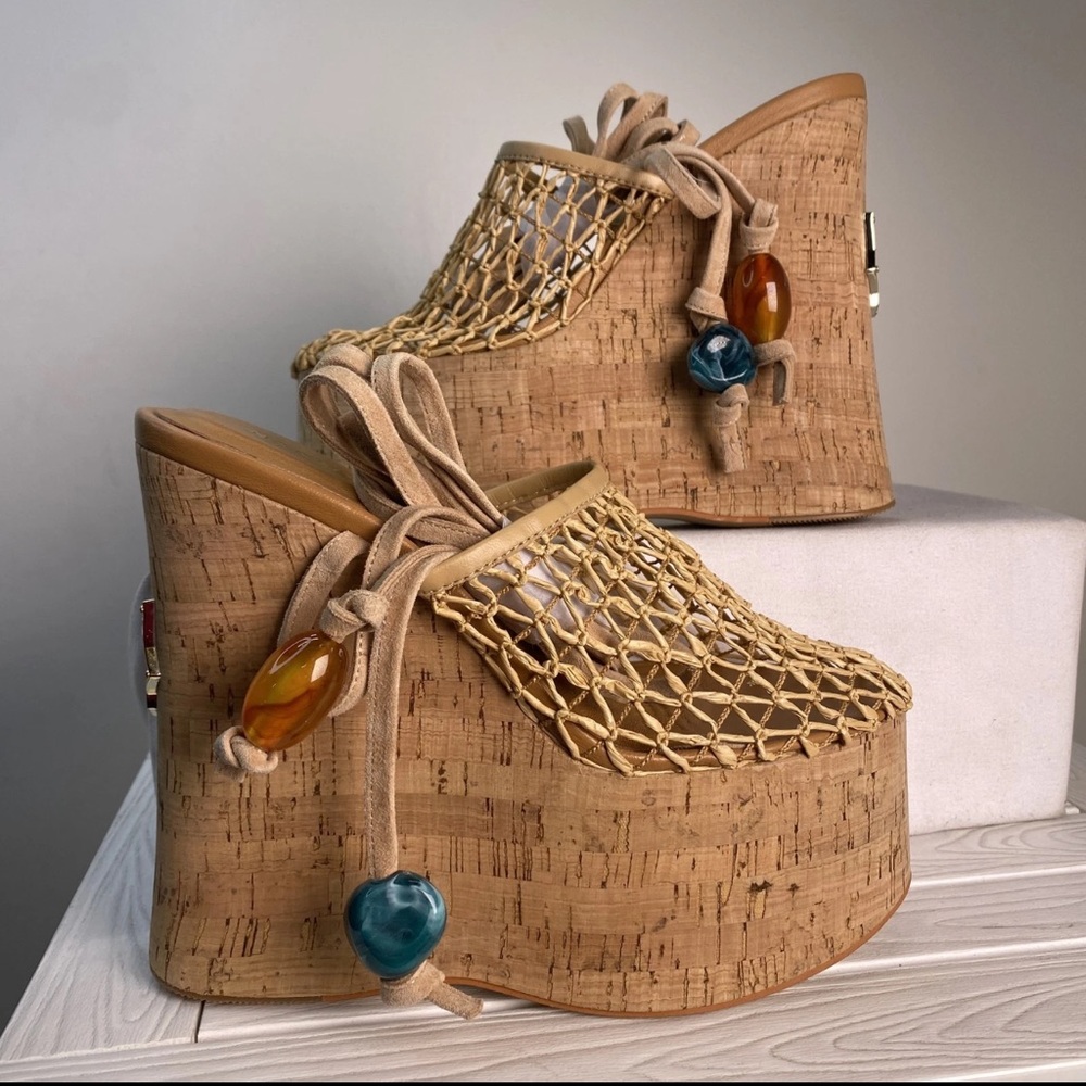 Naked Wolfe Iris Wedge Platform Sz 7